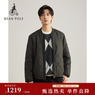 BEANPOLE滨波男士 菱格绗缝棉服 商务风优雅休闲简约黑色通勤基础款