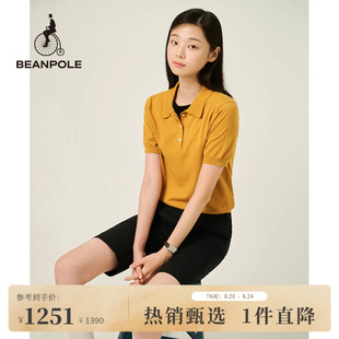 针织多色POLO衫 新品 BEANPOLE滨波2025早秋简约女士休闲短袖