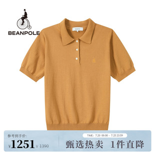 针织多色POLO衫 新品 BEANPOLE滨波2025早秋简约女士休闲短袖