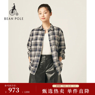 2025年秋冬女士格纹上班通勤休闲长袖 BEANPOLE滨波 衬衫 新品
