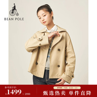 双排扣风衣 BEANPOLE滨波25秋冬女摩登精英风柔系通勤韩式 新品