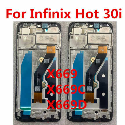 适用于传音Infinix Hot 30i带框屏X669 X669C X669D屏幕总成液晶