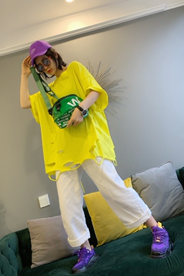 欧洲站夏季宽松大码时尚个性t恤