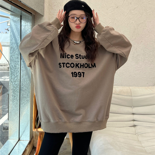 中长款 复古美式 慵懒风卫衣女休闲百搭宽松外套 SUNFLOWER秋冬季