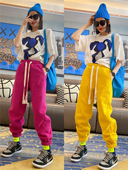 女冬季 休闲束脚裤 高街宽松hiphop炸街裤 韩国运动裤 子显瘦加绒卫裤