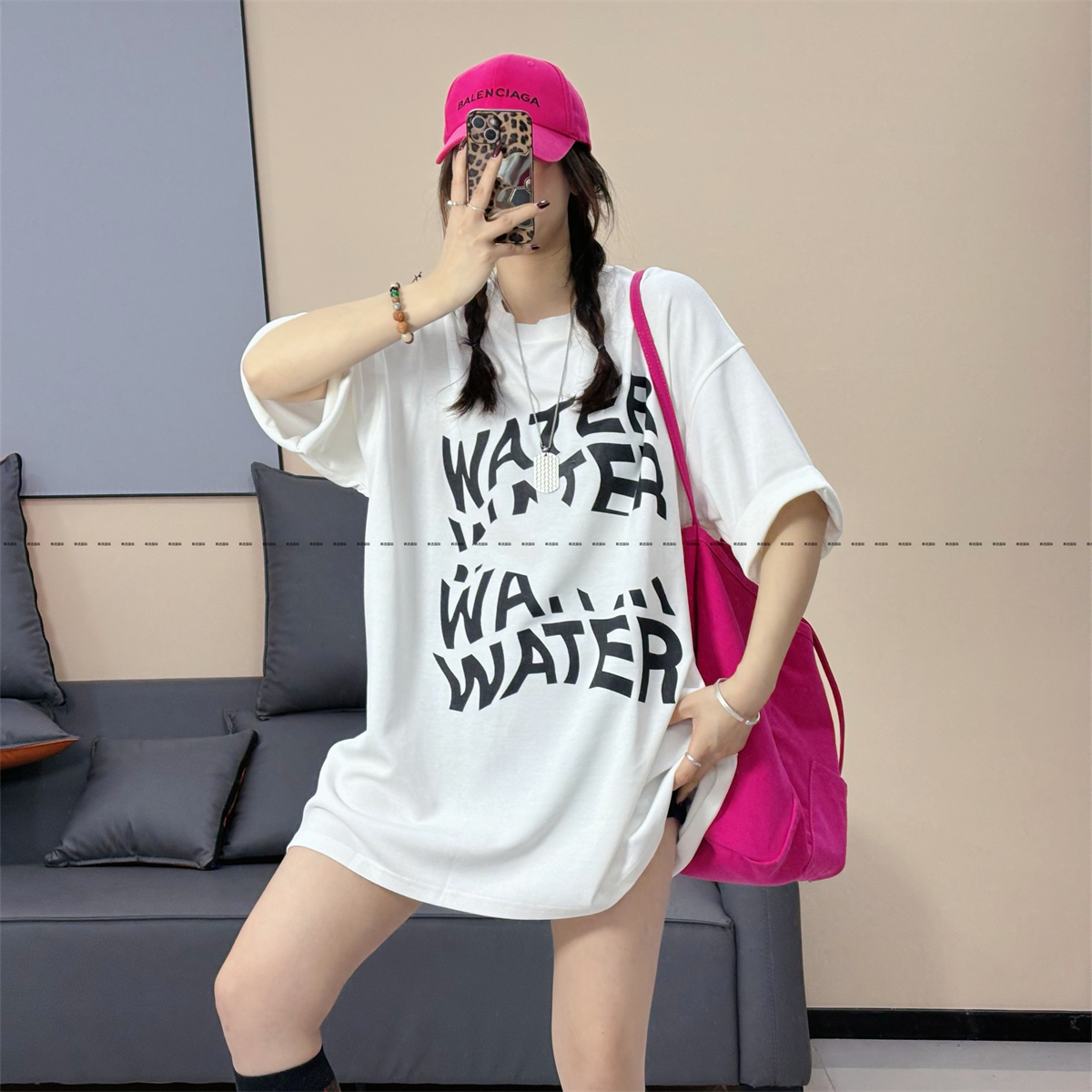 韩国东大门2025夏季新款宽松百搭字母上衣印花圆领大码短袖T恤女