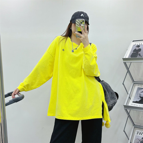 欧货秋冬宽松大码打底衫棉女长袖