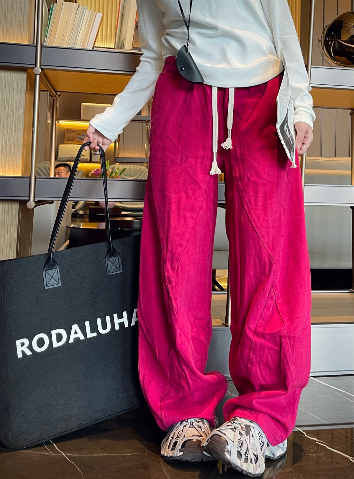 现货秋冬新款哈伦裤大码高腰休闲裤女宽松显瘦百搭直筒阔腿长裤子,女装/女士精品,休闲裤,淘宝优惠券,粉丝福利购,淘宝优惠卷