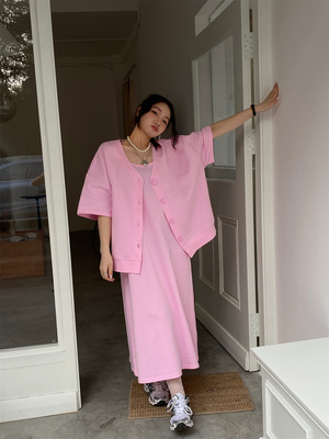 短袖夏季高级感套装吊带背心裙