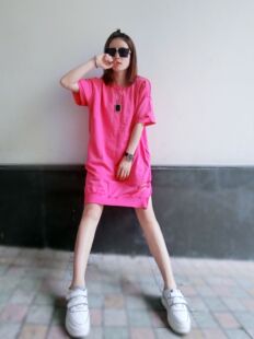 中长款 sunflower夏季 新款 纯白净色宽松破洞T恤女韩版 纯棉上衣 短袖