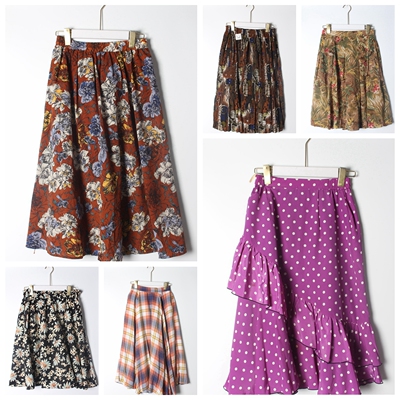 古着Vintage日系田园风春夏款格纹纯色半身裙7