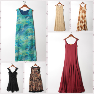 古着vintage日系雪纺连衣裙 实拍售卖29 温柔风宽松遮肉长裙