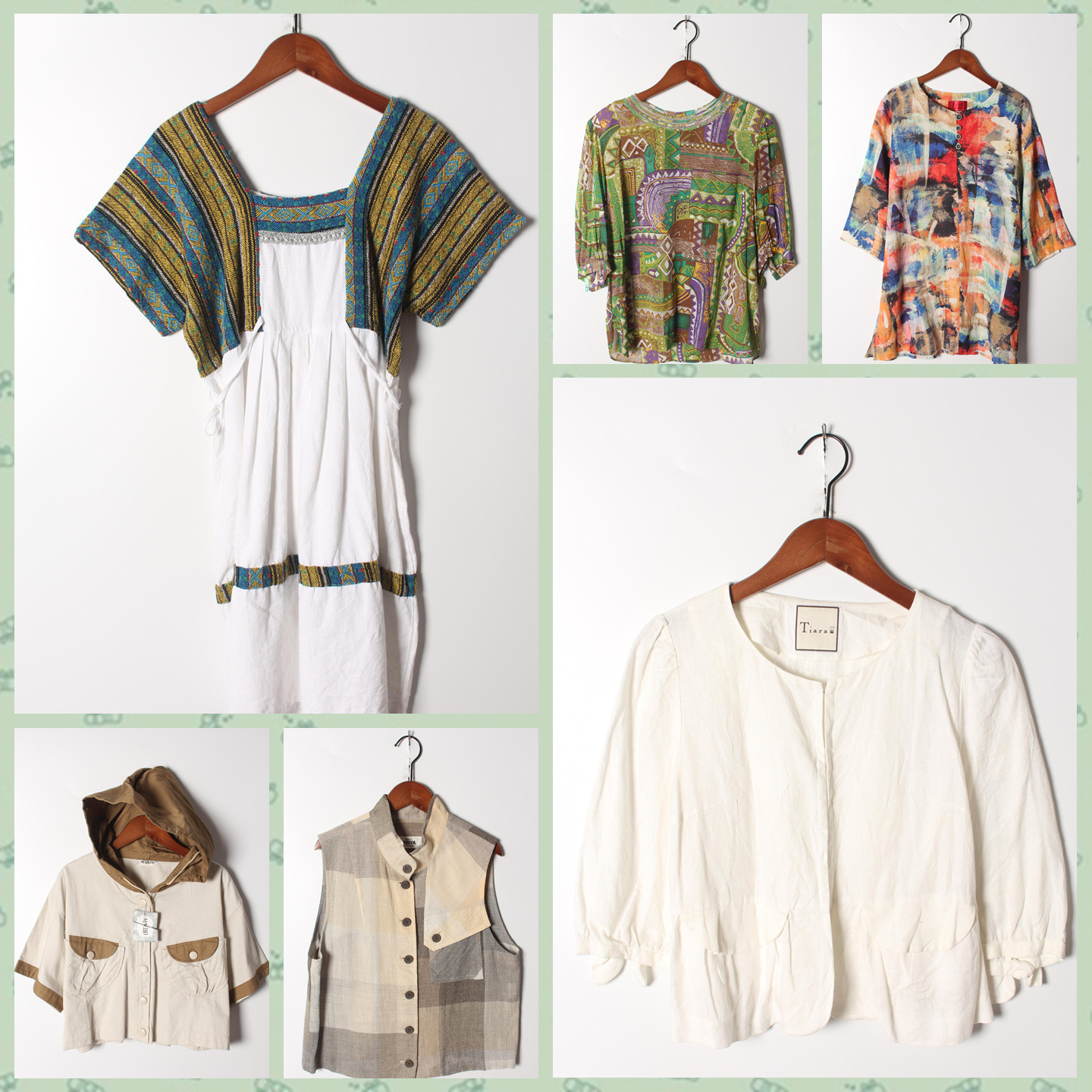 古着Vintage孤品棉麻花刺绣白衬衫孤品日系 女上衣 实拍售卖212