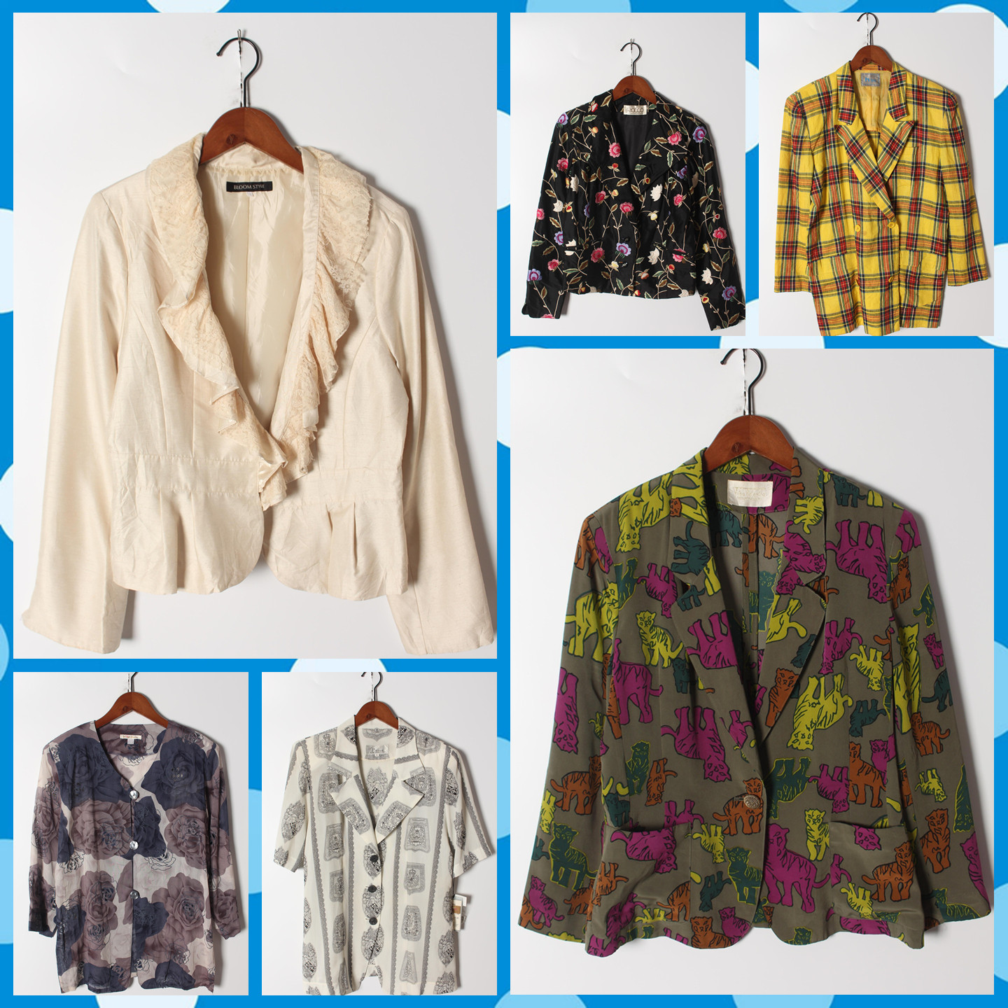 古着Vintage孤品棉麻花刺绣白衬衫孤品日系 女上衣 实拍售卖188