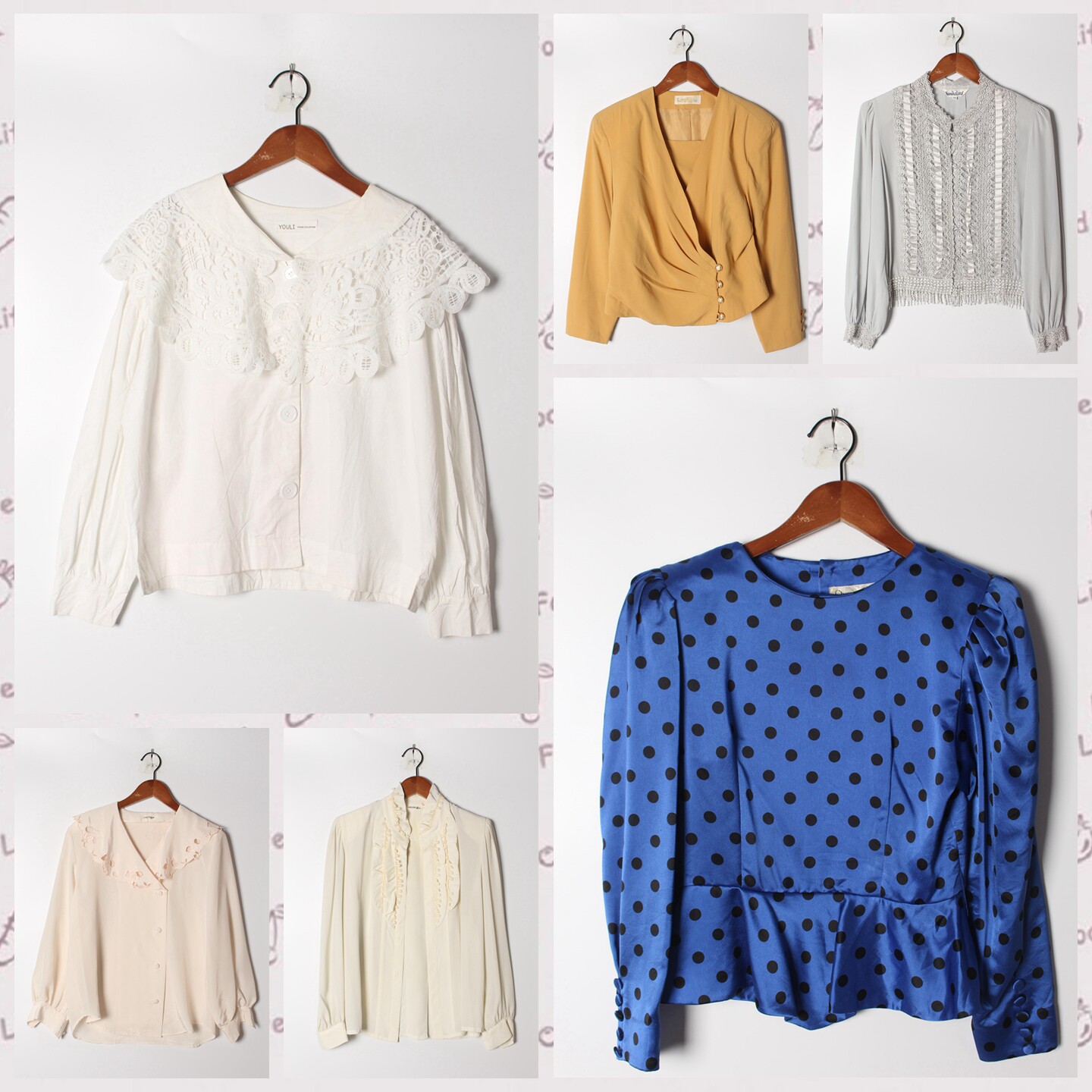 古着Vintage孤品棉麻花刺绣白衬衫孤品日系 女上衣 实拍售卖99