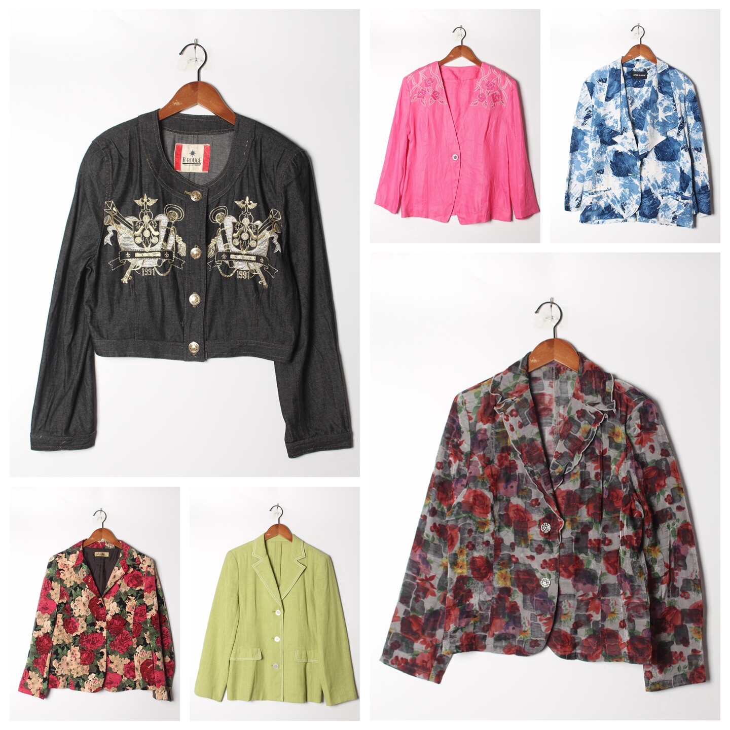 古着Vintage孤品棉麻花刺绣白衬衫孤品日系 女上衣 实拍售卖87