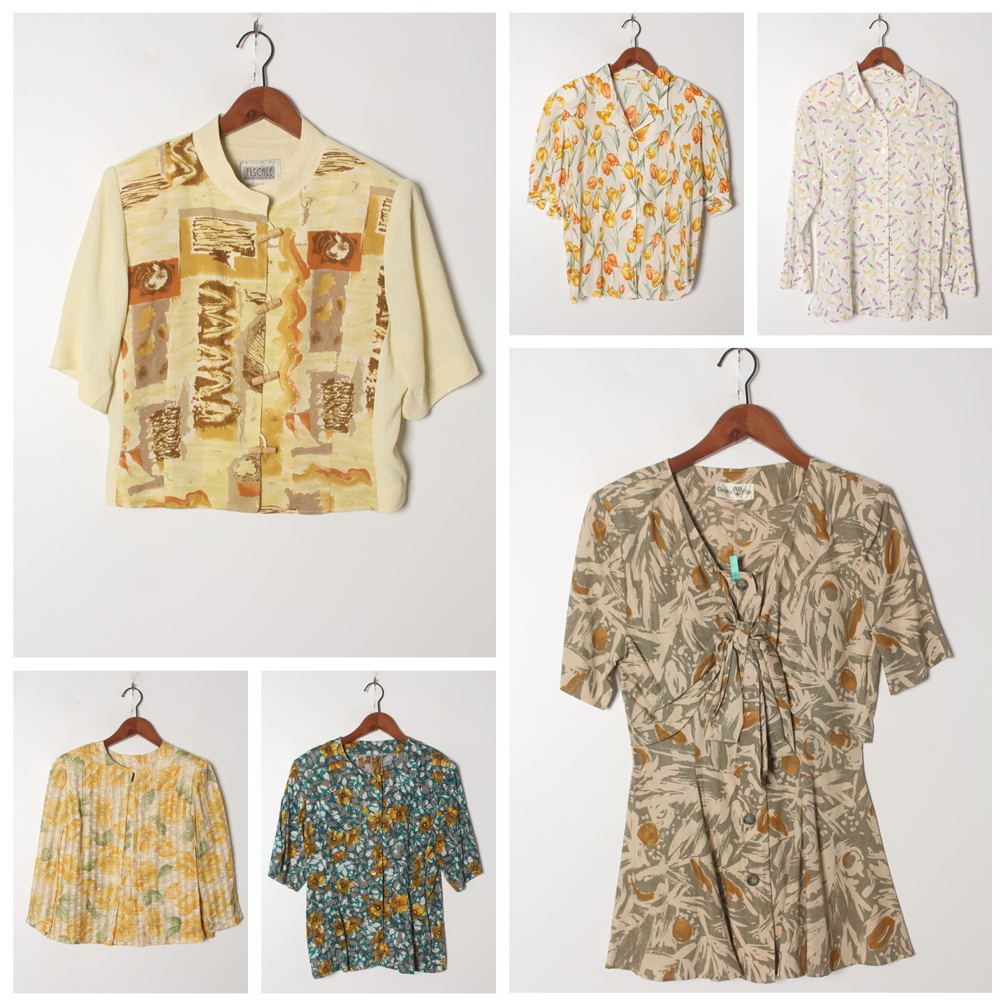 古着Vintage孤品棉麻花刺绣白衬衫孤品日系 女上衣 实拍售卖551
