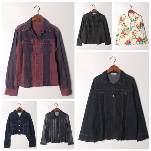 Vintage古着牛仔外套 做旧破坏设计 美式街头风 宽松Oversize22