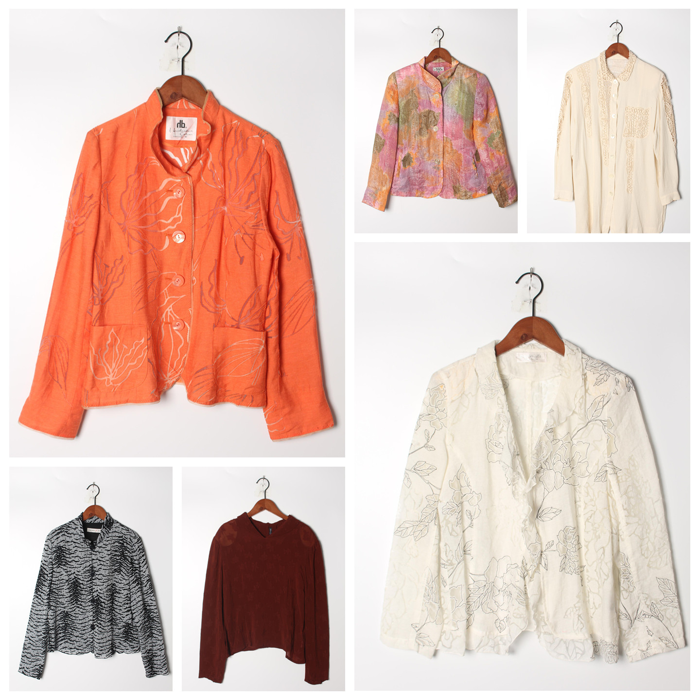 古着Vintage孤品棉麻花刺绣白衬衫孤品日系 女上衣 实拍售卖146