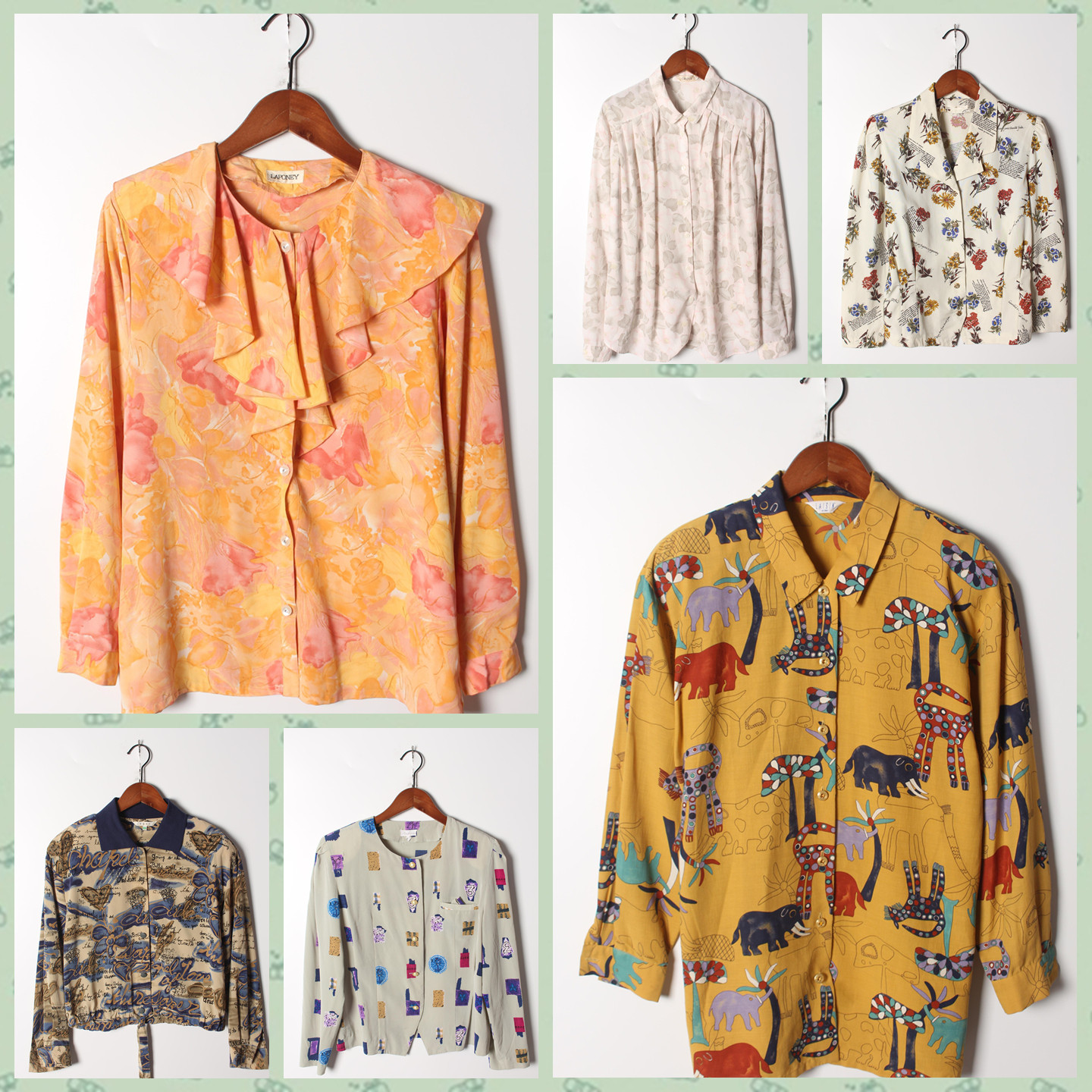 古着Vintage孤品棉麻花刺绣白衬衫孤品日系 女上衣 实拍售卖213