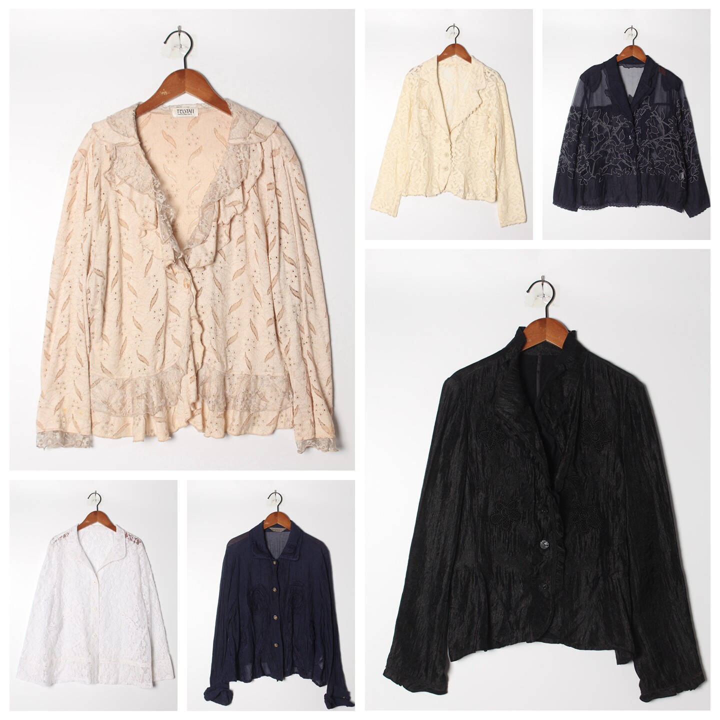 古着Vintage孤品棉麻花刺绣白衬衫孤品日系 女上衣 实拍售卖82