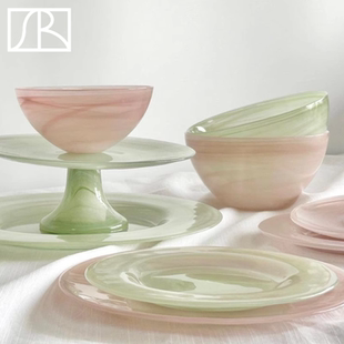 幻彩云雾玻璃甜品碗沙拉碗面碗早餐酸奶麦片碗家用 韩国Alabaster