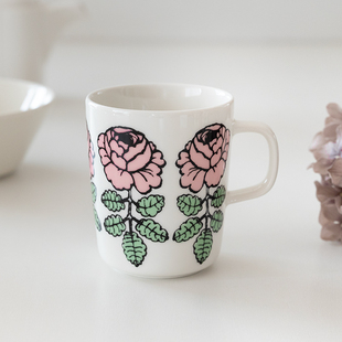 Vihkiruusu复刻粉玫瑰马克杯手握杯碗碟盘餐具 2024芬兰Marimekko