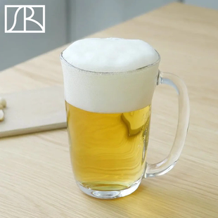 日本ADERIA石冢硝子Tebineri大容量玻璃精酿啤酒杯扎啤带把可乐杯