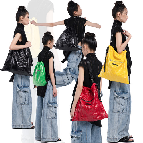 HIDDENNOTES《逃跑计划》轻便大容量抽绳双肩包 旅游度假包 3背法