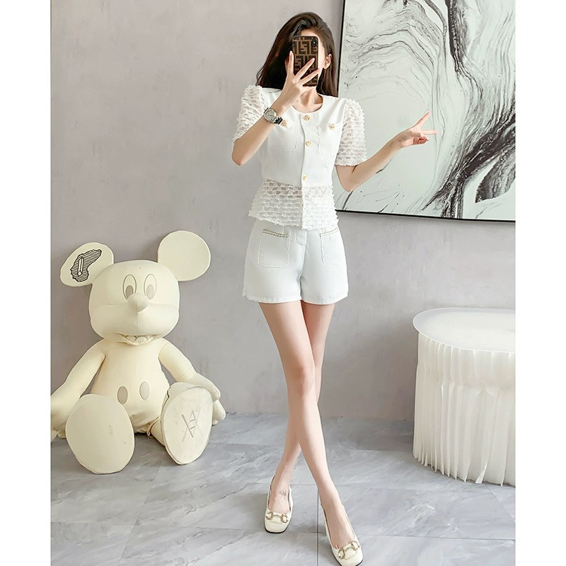 短袖衬衫阔腿短裤子两件套夏季2024新款女士装时尚套装小香风春秋,女装/女士精品,时尚套装,淘宝优惠券,粉丝福利购,淘宝优惠卷