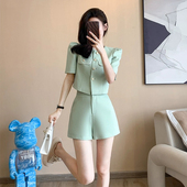 短裤 套装 女夏装 小香风西装 2024新款 网红女神范今年流行漂亮两件套