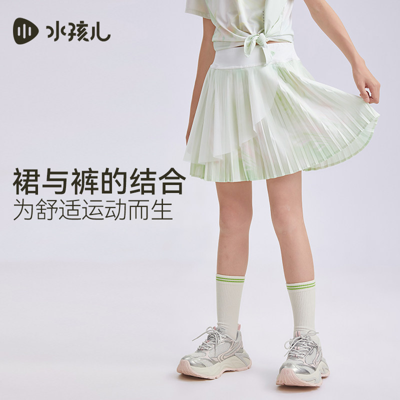 水孩儿女童短裤轻薄网纱热销夏装新品百褶裙裤女宝运动网球裤子