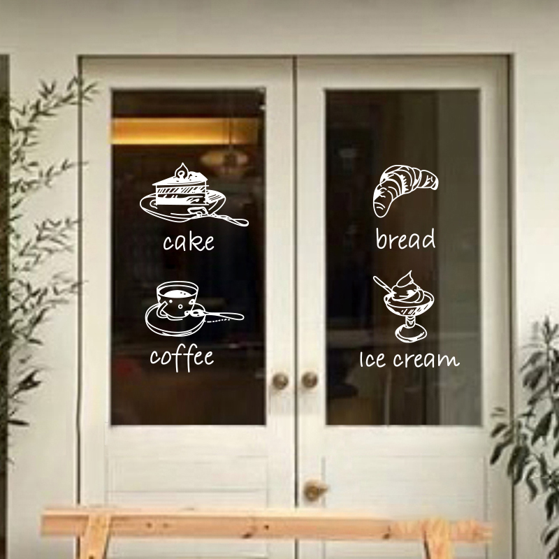 面包房蛋糕店手绘线条风格贴画