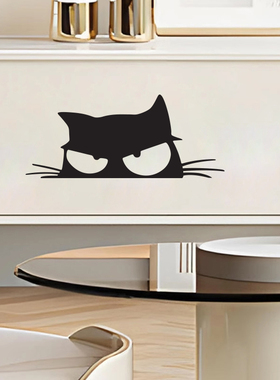 可爱镂空小猫趴玻璃车贴