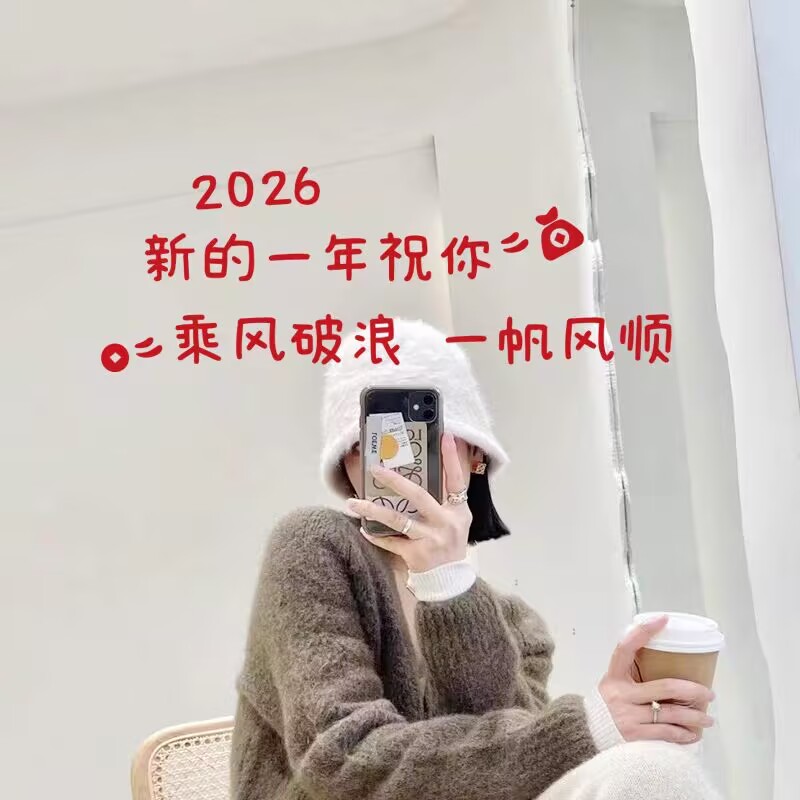 2026一帆风顺新年祝福语镜子贴