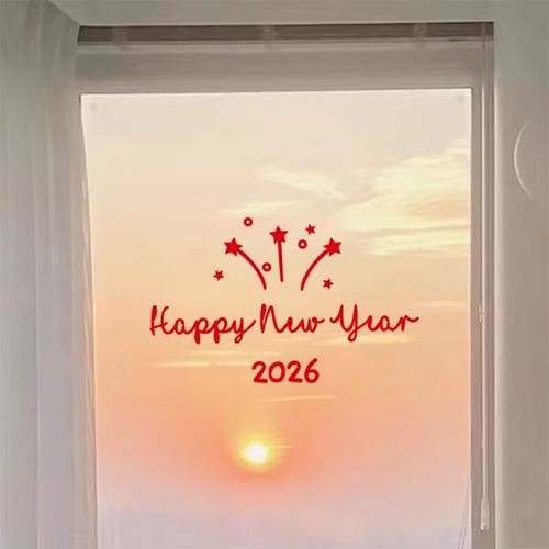 马年烟花2026新年快乐贴纸