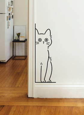 可爱小猫 北欧ins墙贴创意图案宠物店门贴玻璃贴房间装饰墙贴纸