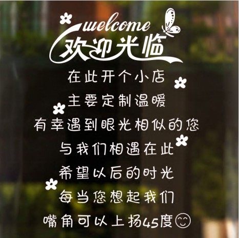 玻璃门餐饮咖啡厅背景墙贴画