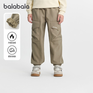 2025冬季 子大童加绒长裤 新款 束脚工装 巴拉巴拉男童休闲裤 裤 儿童裤