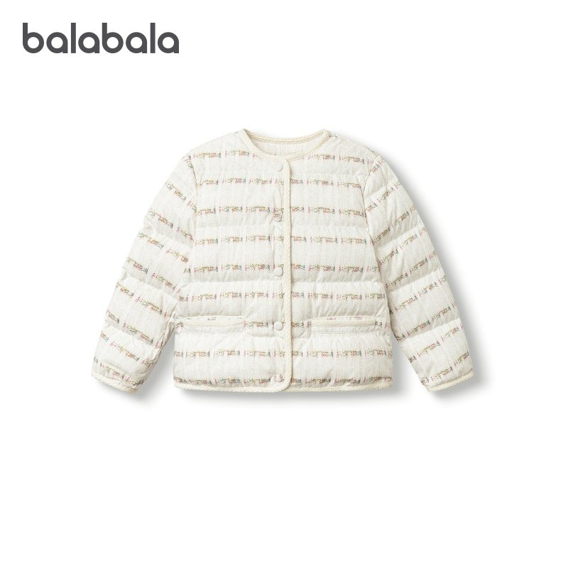 商场同款巴拉巴拉儿童轻薄羽绒服女童小香风外套2025冬季新款童装