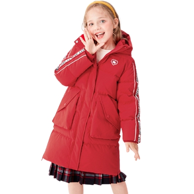 巴拉巴拉女童羽绒服中长款外套厚