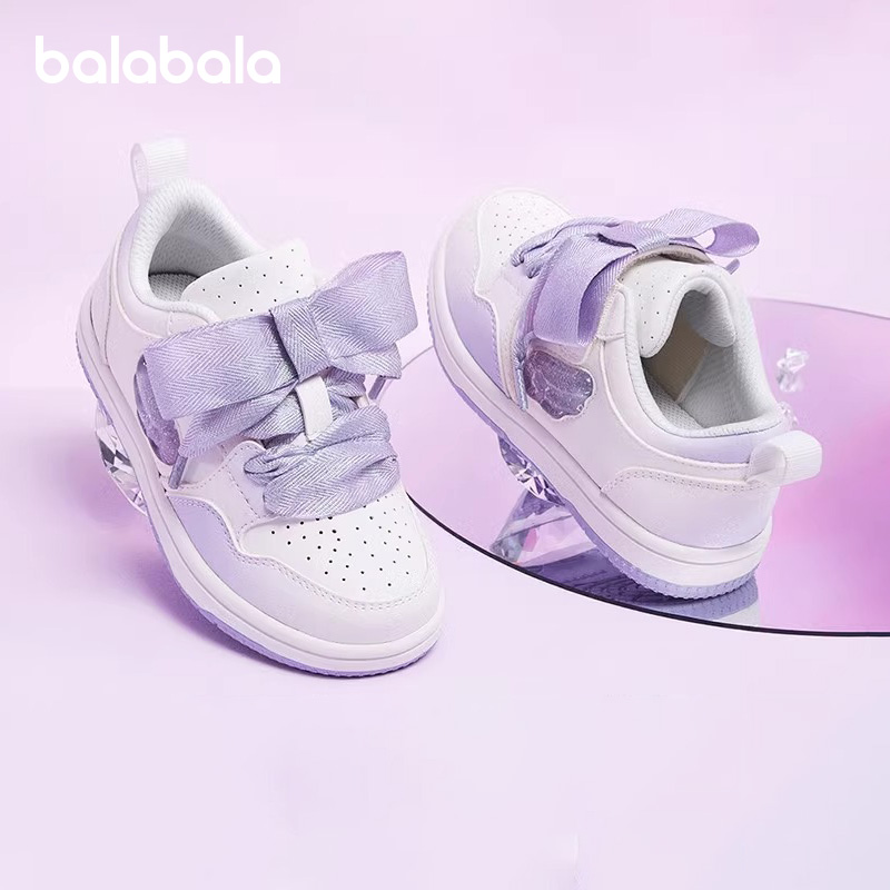 巴拉巴拉女童板鞋小童宝宝小白鞋儿童防滑鞋子秋季新款女孩滑板鞋