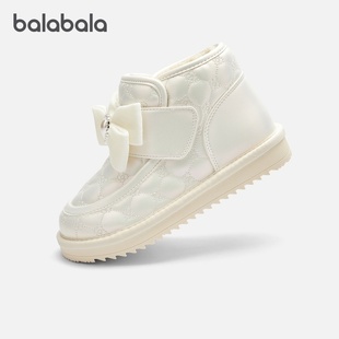 巴拉巴拉童鞋儿童雪地靴女童加绒靴子大童加厚中筒靴冬季新款童鞋