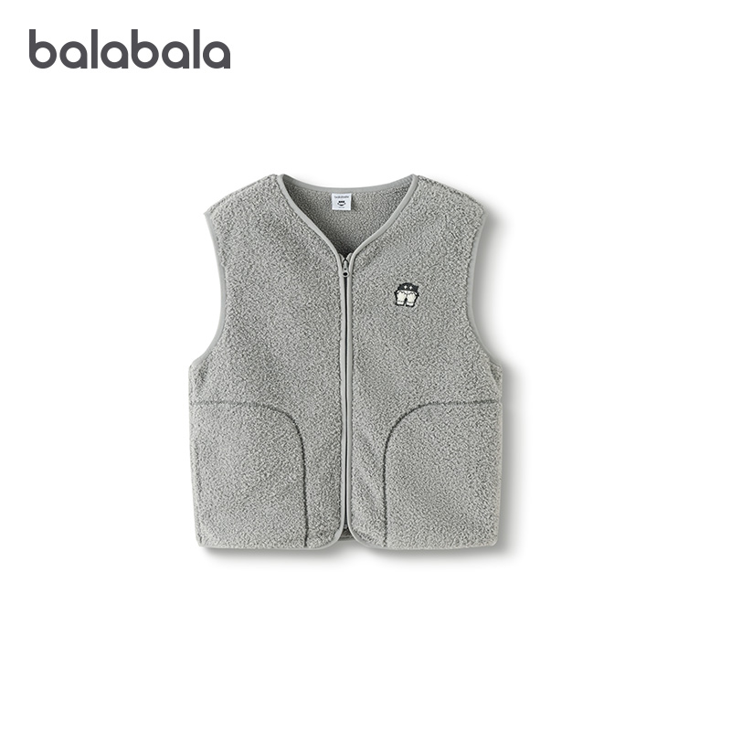 巴拉巴拉马甲男童女童加绒保暖萌