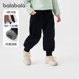 新款 巴拉巴拉女童寬松運(yùn)動(dòng)褲 寶寶加絨褲 子兒童冬裝 厚潮流保暖 童裝