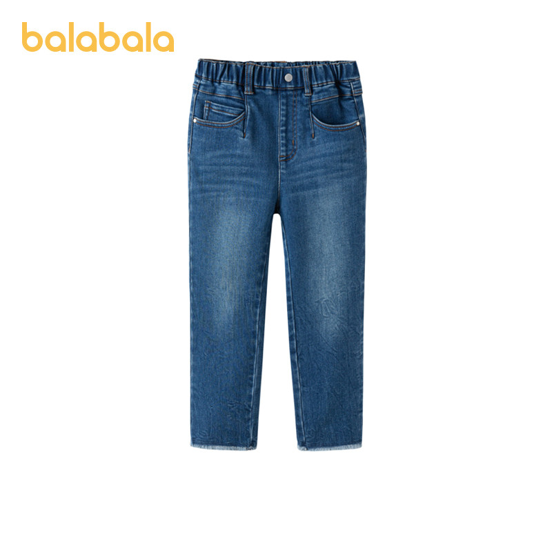 premium巴拉巴拉女童加绒牛仔裤宝宝长裤儿童加厚裤子冬装童装潮5