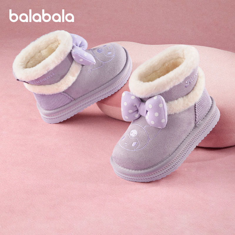 巴拉巴拉女童雪地靴儿童加厚冬季