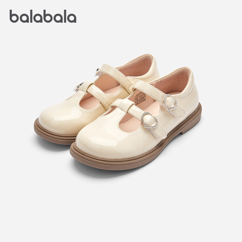 巴拉巴拉女童公主鞋精致优雅儿童小皮鞋秋季鞋子小童时尚百搭童鞋