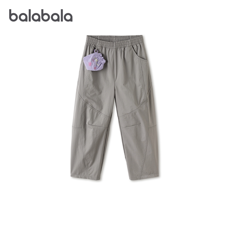 商场同款巴拉巴拉女童运动裤中大童弯刀裤儿童裤子2026夏季新款薄