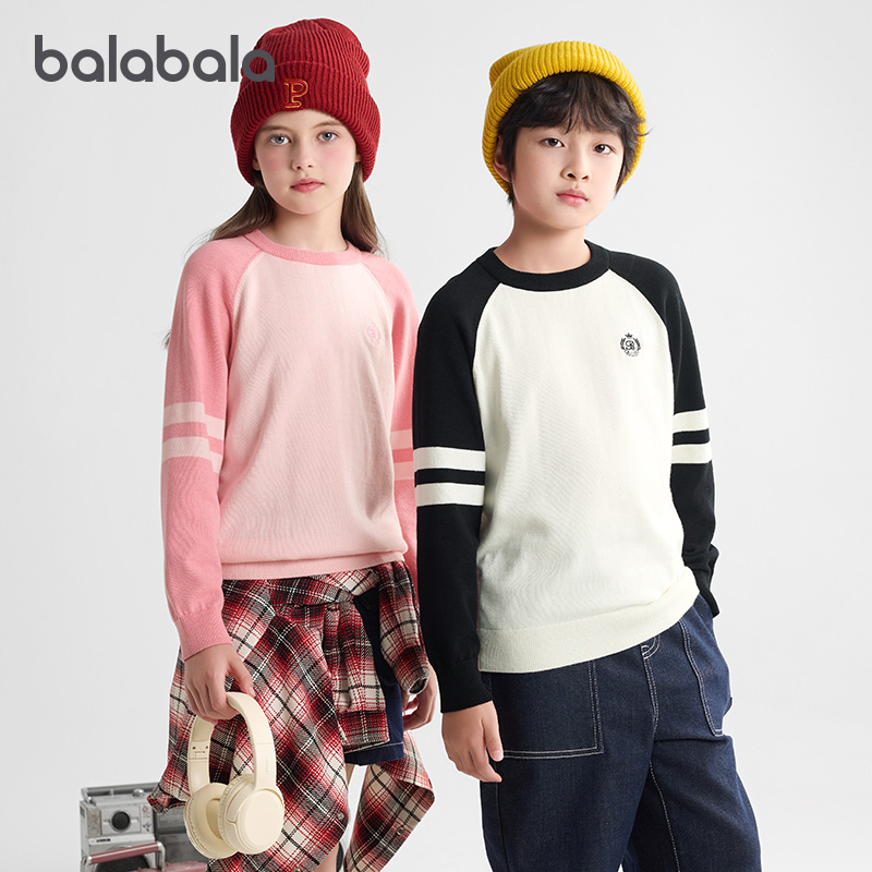巴拉巴拉女童毛衣純棉男女童親子